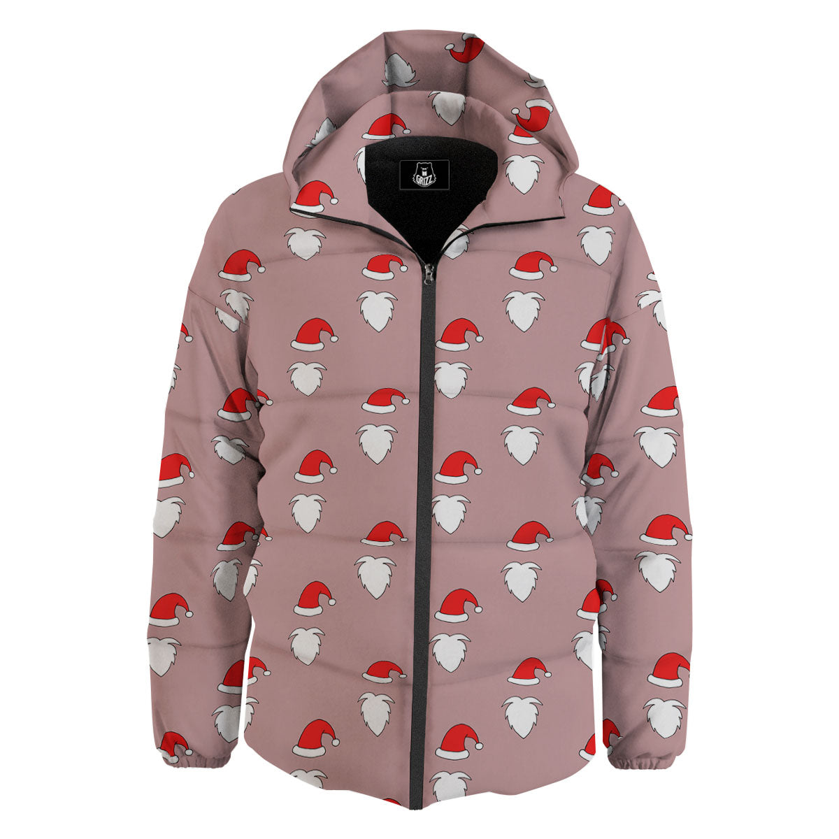 Beard Santa Claus Print Pattern Down Jacket-grizzshop