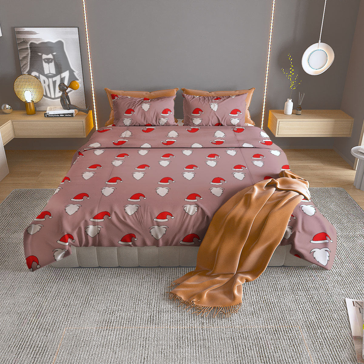 Banana Teal Print Pattern Duvet Cover Bedding Set
