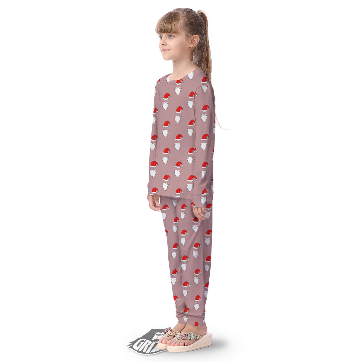 Beard Santa Claus Print Pattern Kid's Pajamas-grizzshop