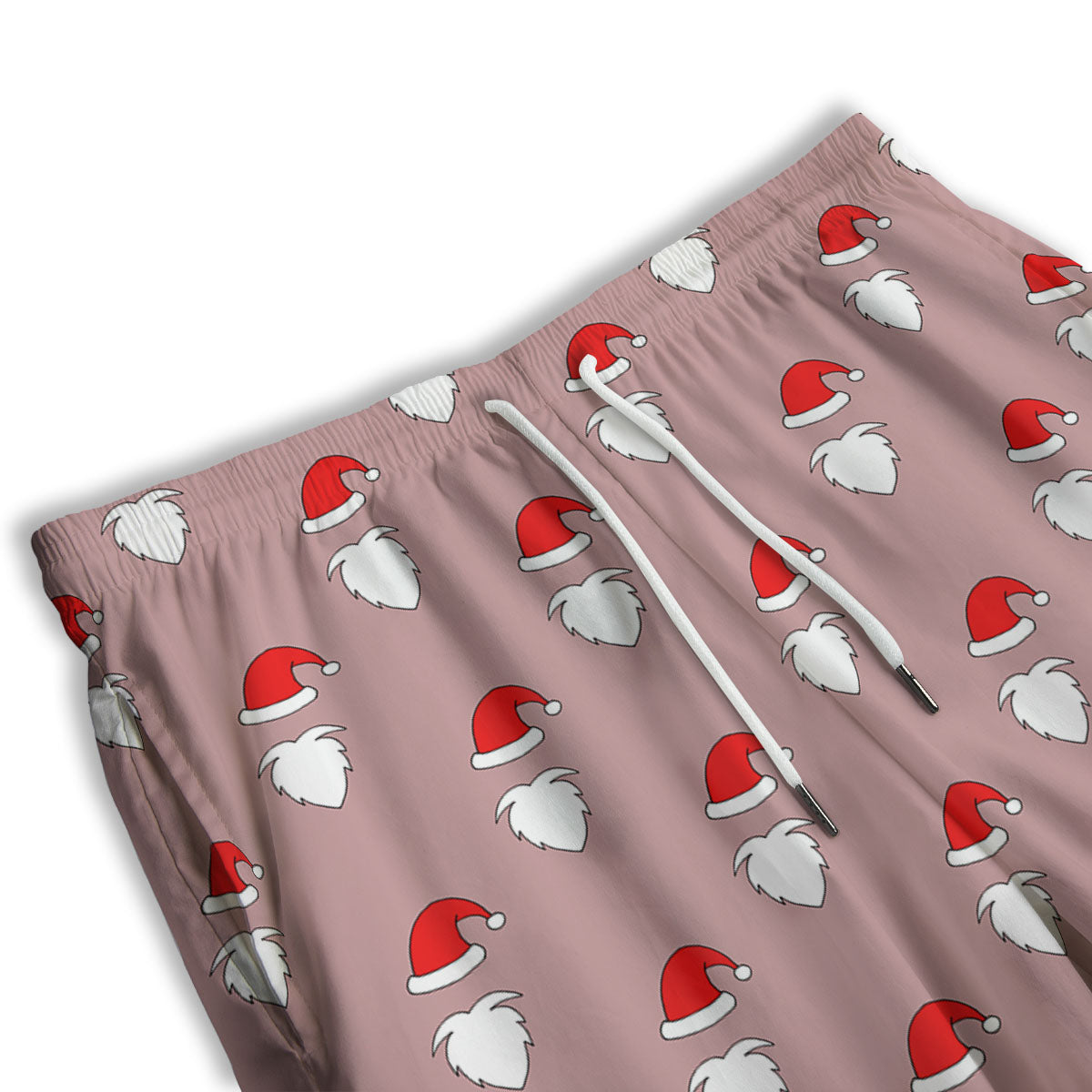 Beard Santa Claus Print Pattern Men's Athletic Shorts