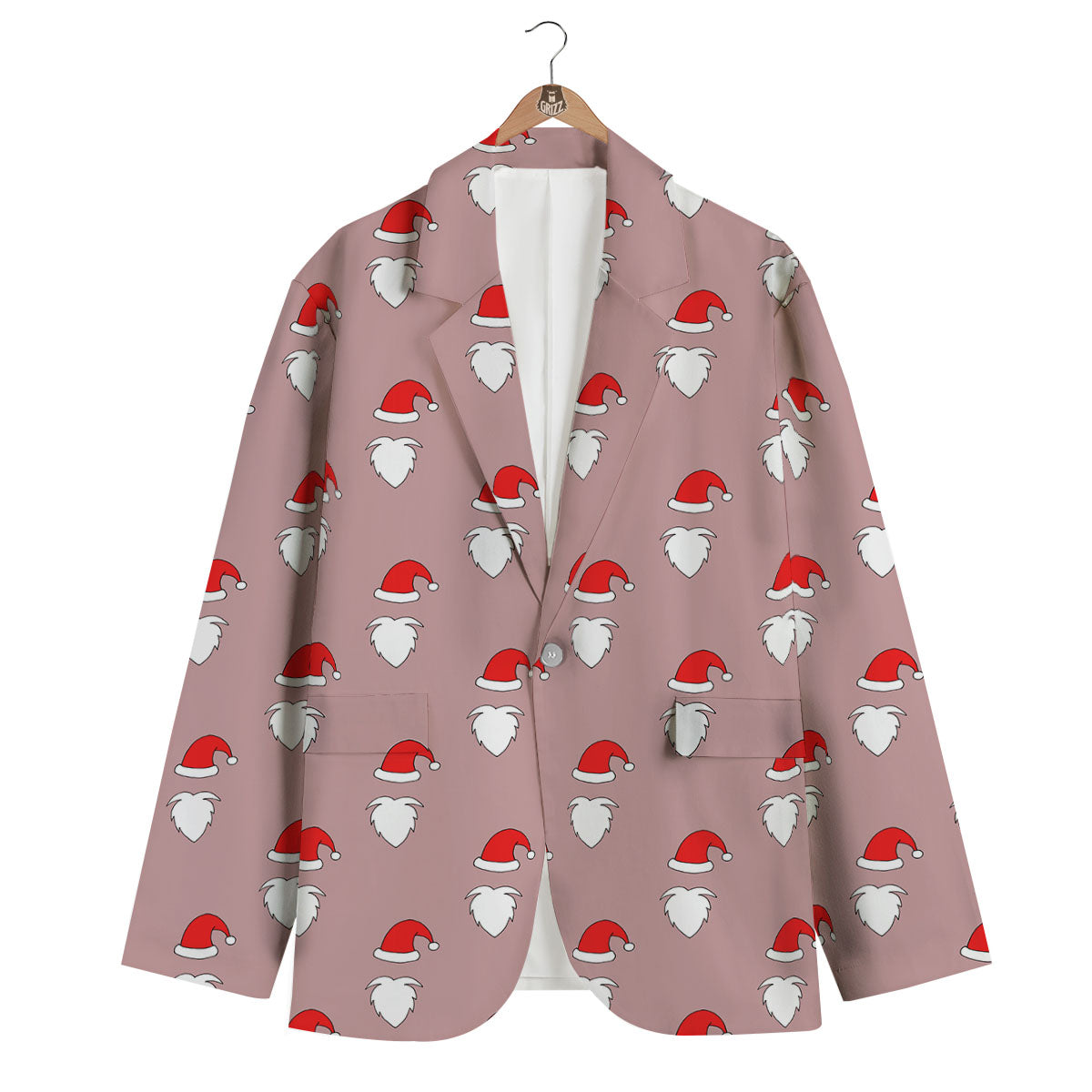 Beard Santa Claus Print Pattern Men's Blazer-grizzshop