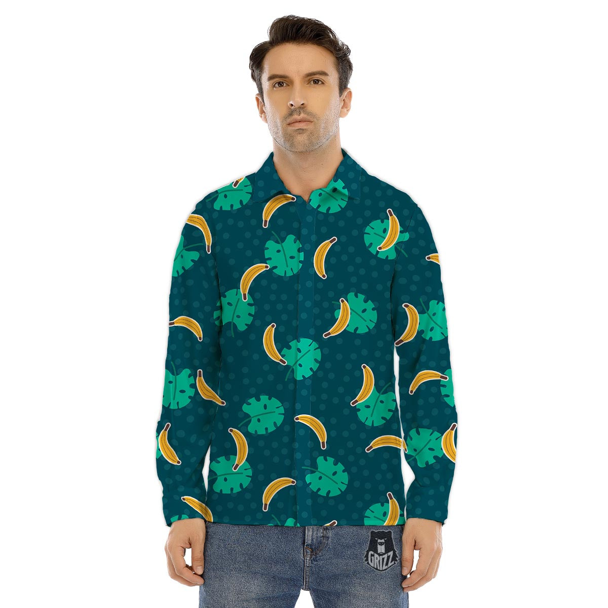Beard Santa Claus Print Pattern Men's Dress Shirts-grizzshop