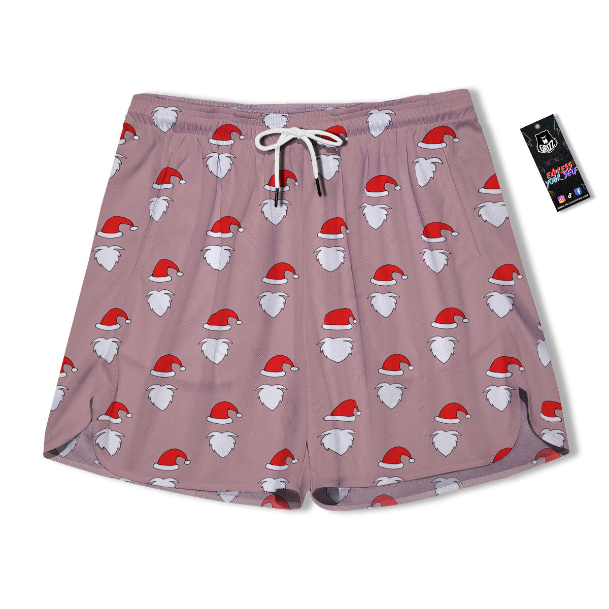 Beard Santa Claus Print Pattern Men's Running Shorts-grizzshop