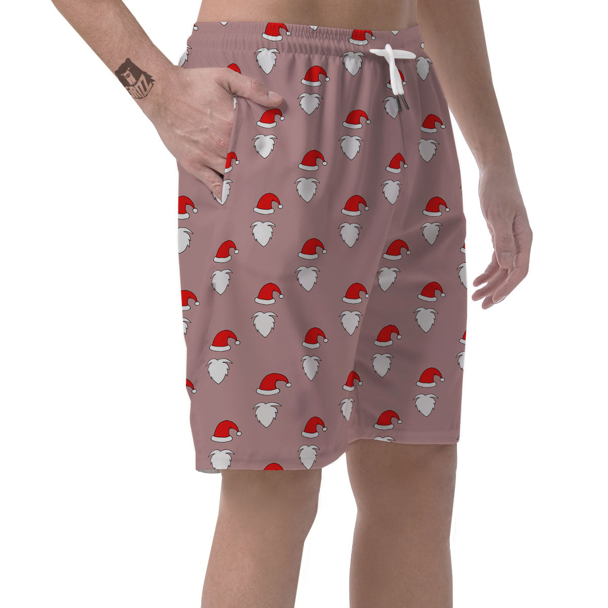 Beard Santa Claus Print Pattern Men's Shorts-grizzshop