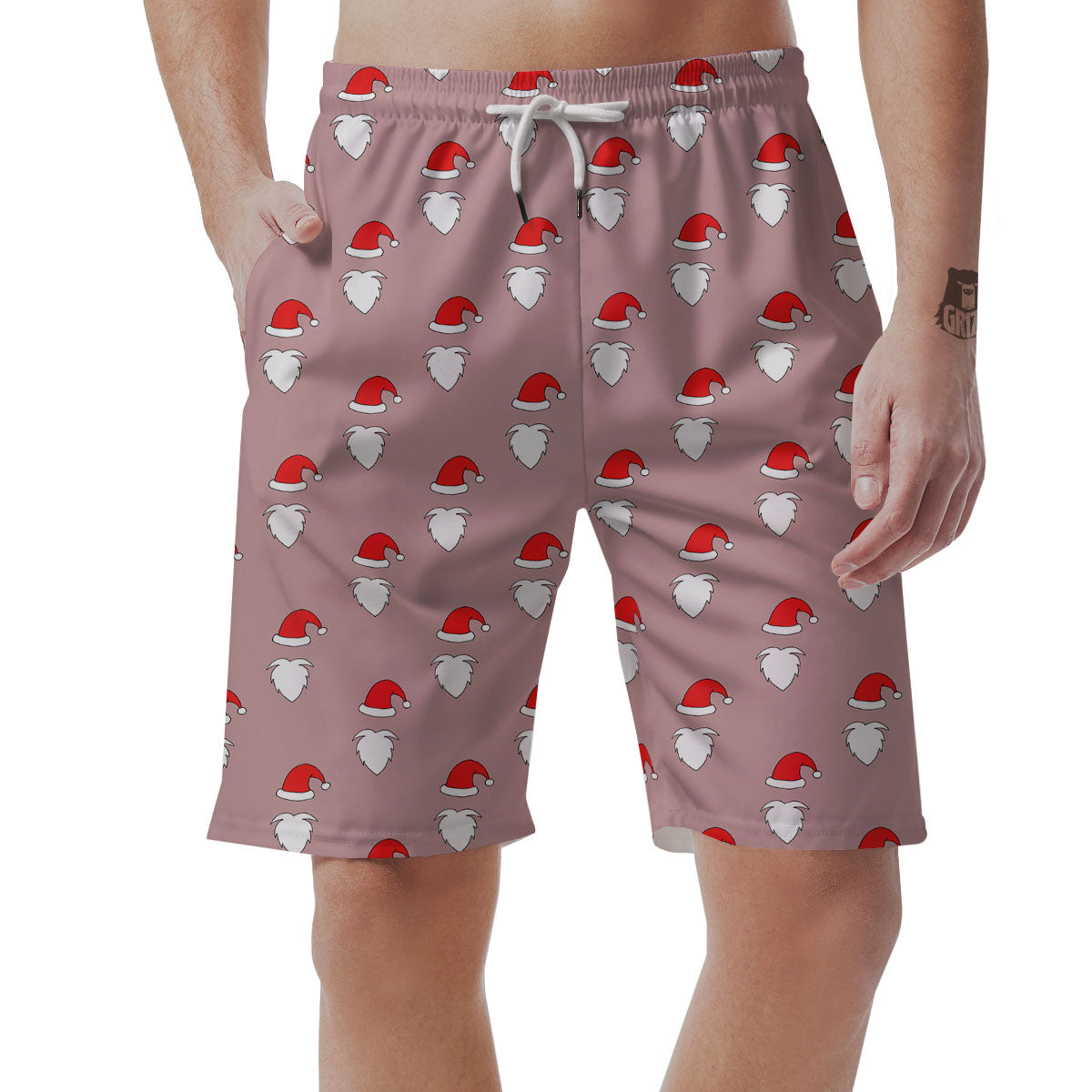 Beard Santa Claus Print Pattern Men's Shorts-grizzshop