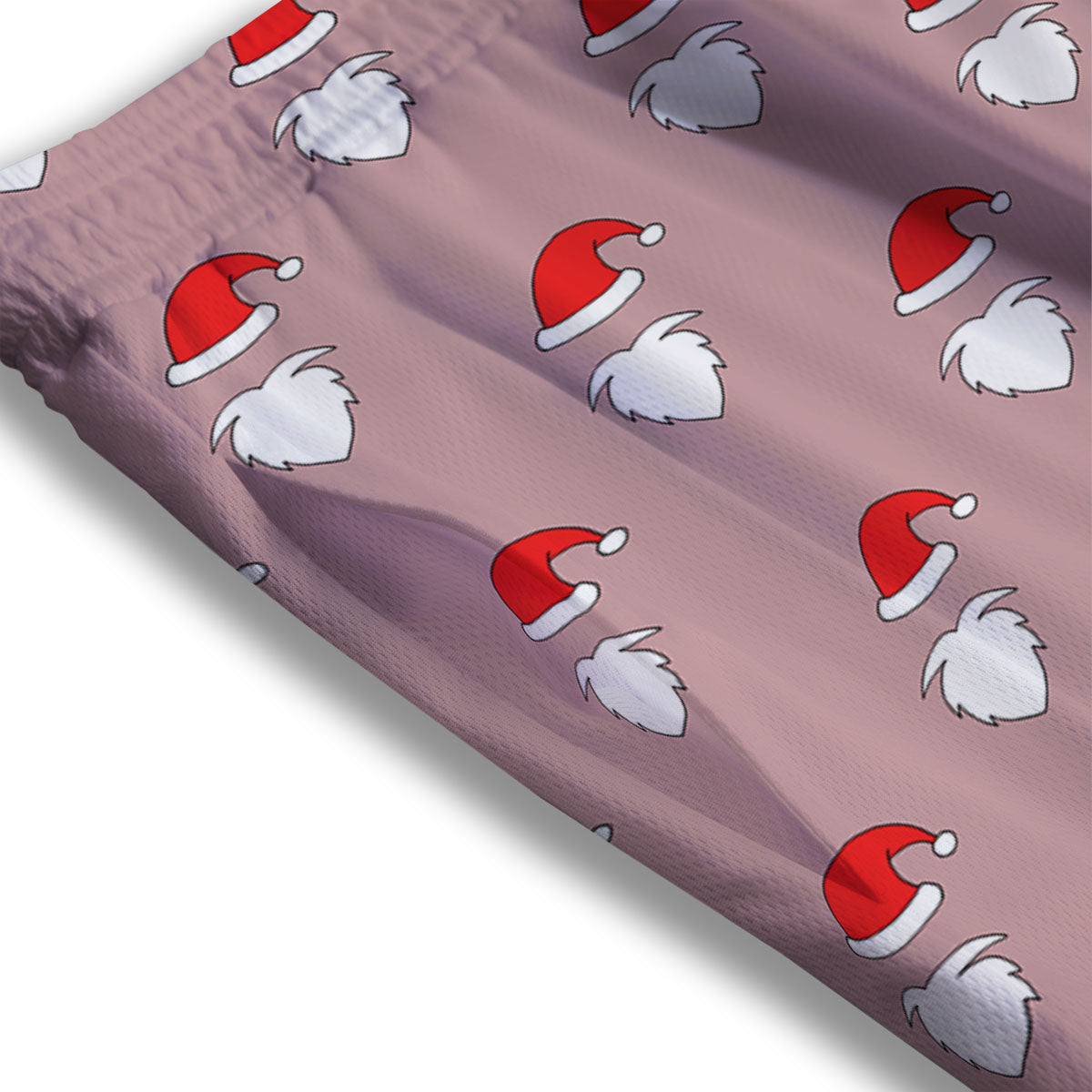 Beard Santa Claus Print Pattern Mesh Shorts
