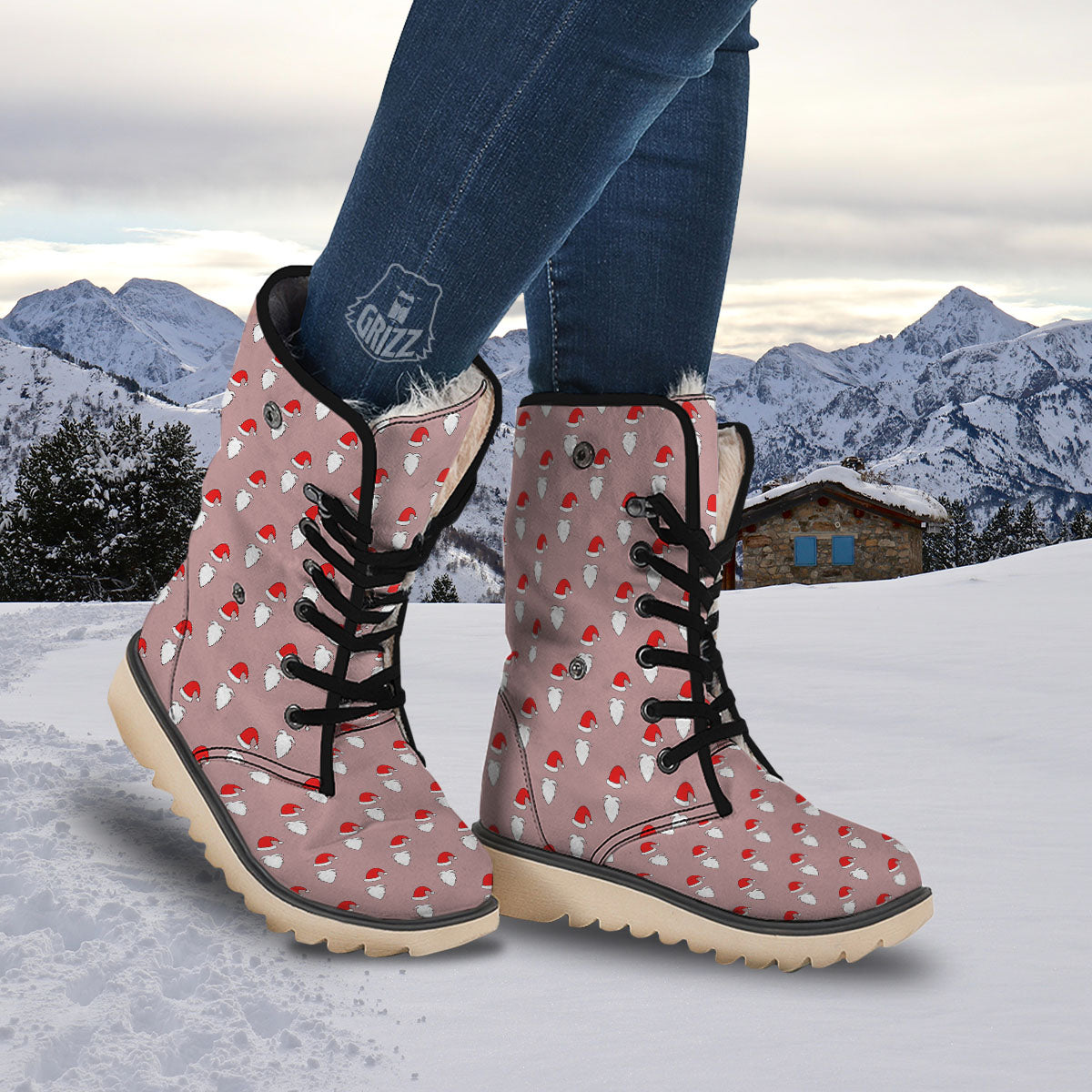 Beard Santa Claus Print Pattern Snow Boots-grizzshop