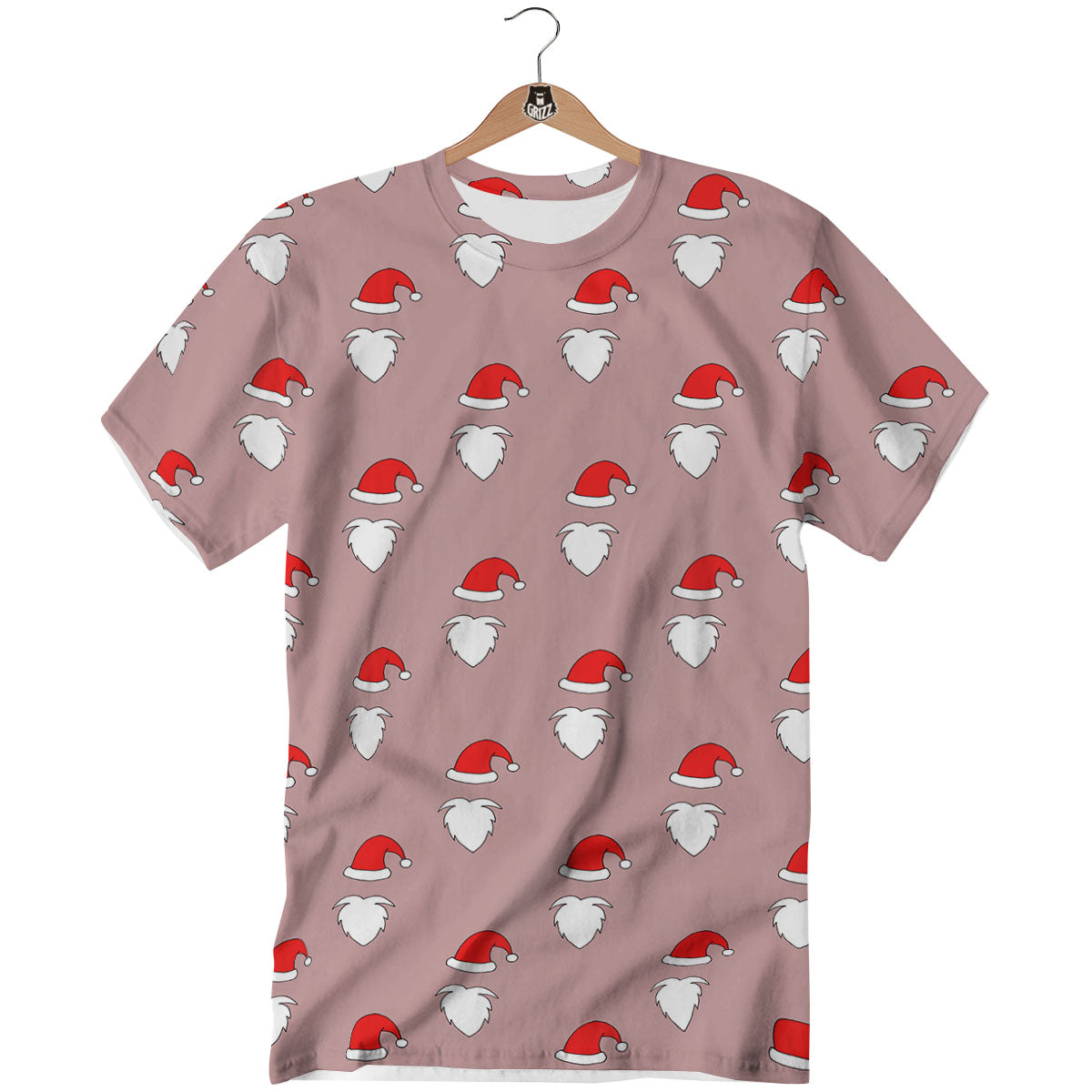 Beard Santa Claus Print Pattern T-Shirt-grizzshop