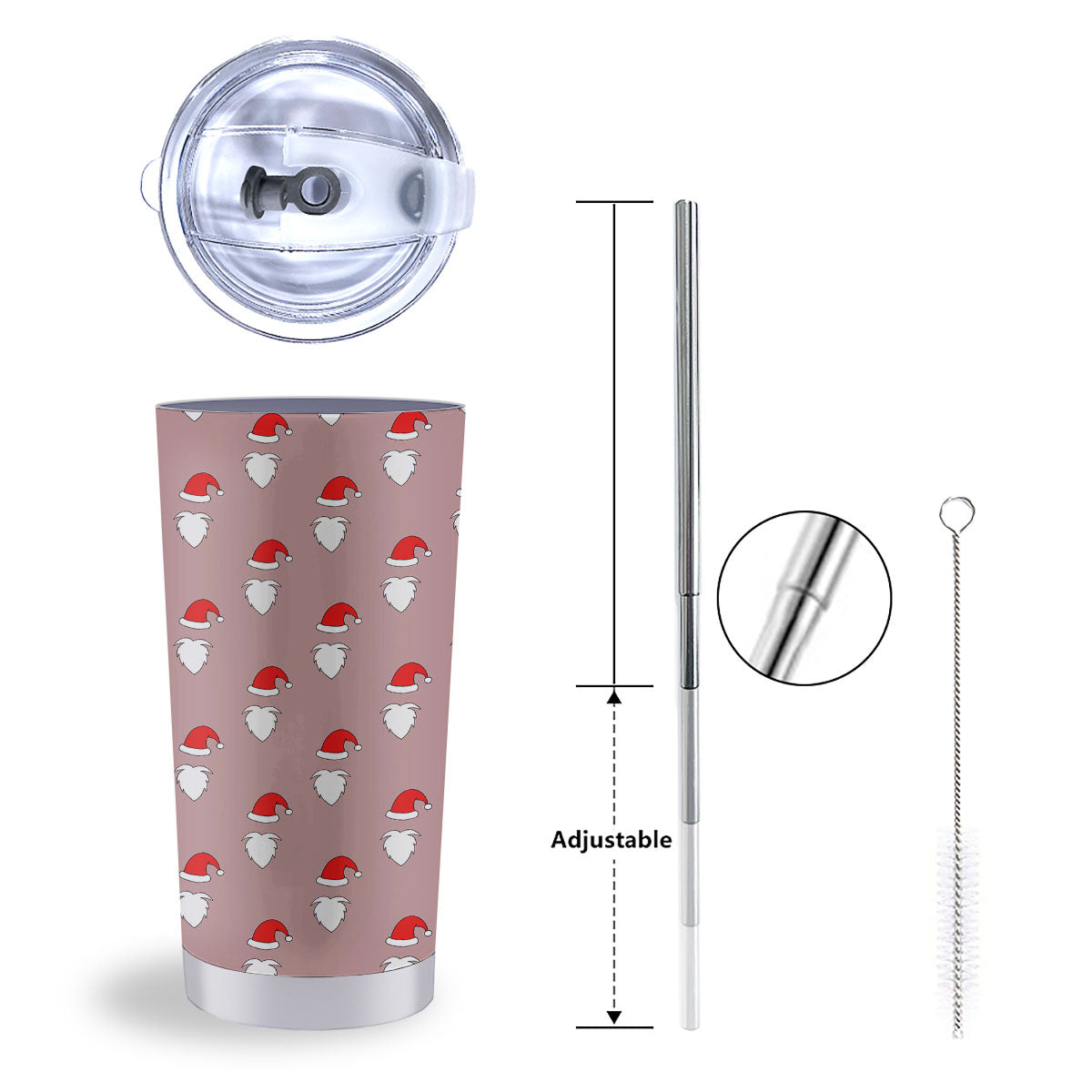 Beard Santa Claus Print Pattern Tumbler-grizzshop