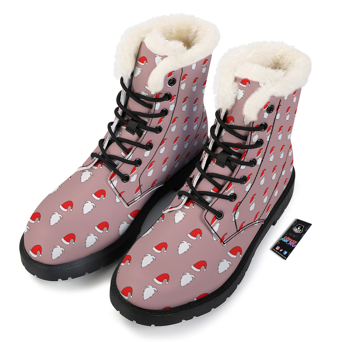 Beard Santa Claus Print Pattern Winter Boots-grizzshop