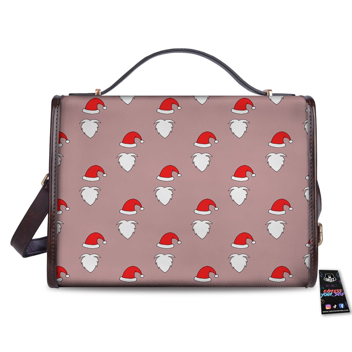 Beard Santa Claus Print Pattern Women's Satchel Bag