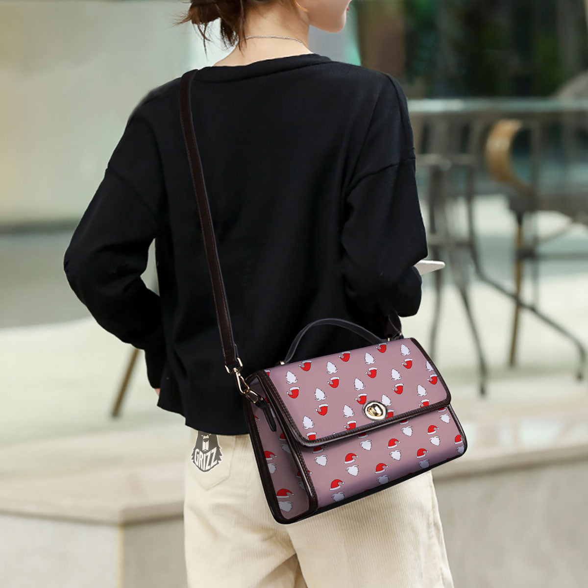 Beard Santa Claus Print Pattern Women's Satchel Bag