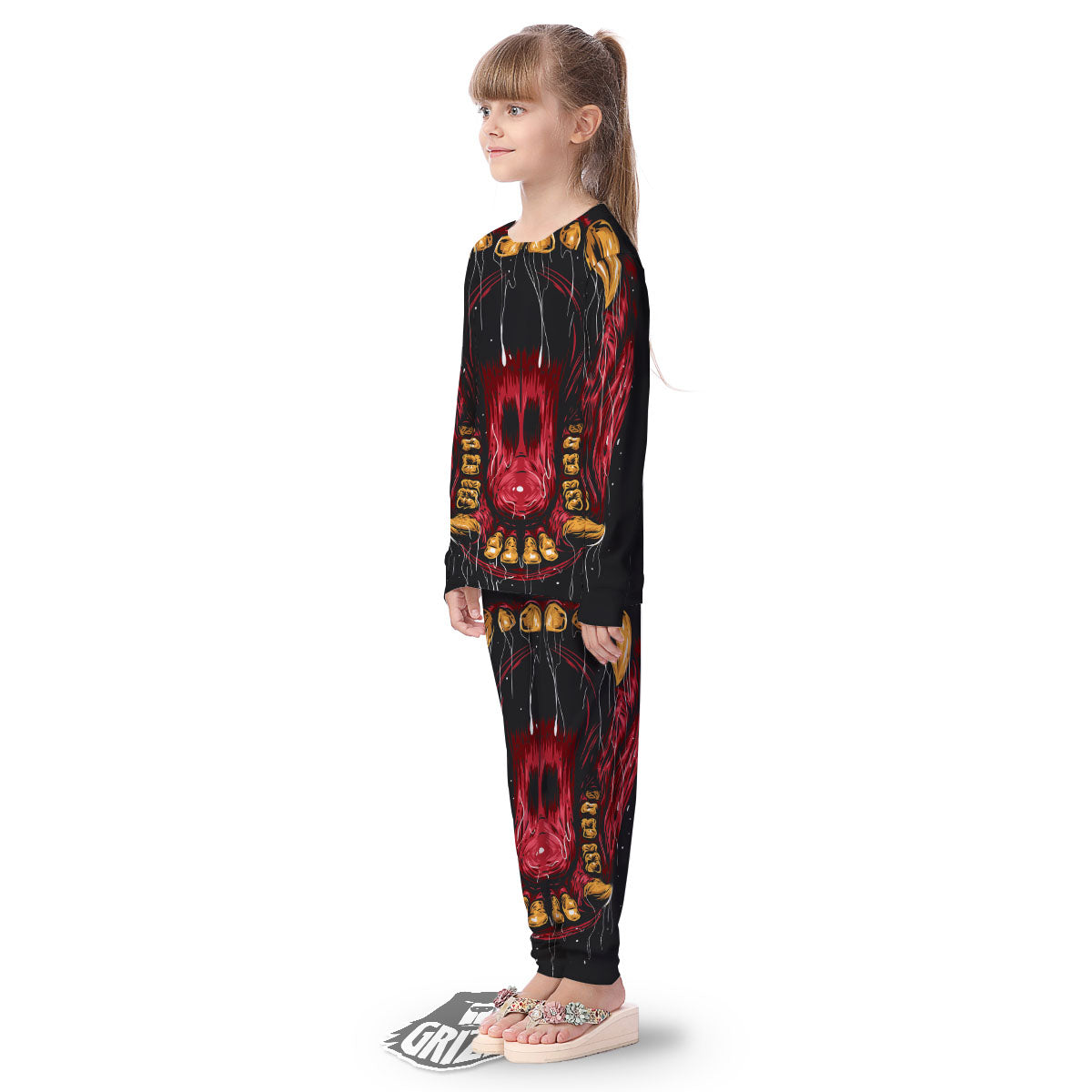 Beast Mouth Open Print Kid's Pajamas-grizzshop