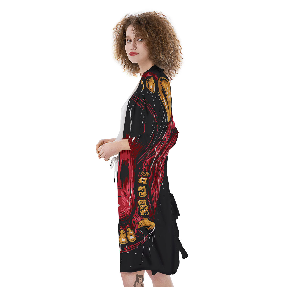 Beast Mouth Open Print Kimono-grizzshop