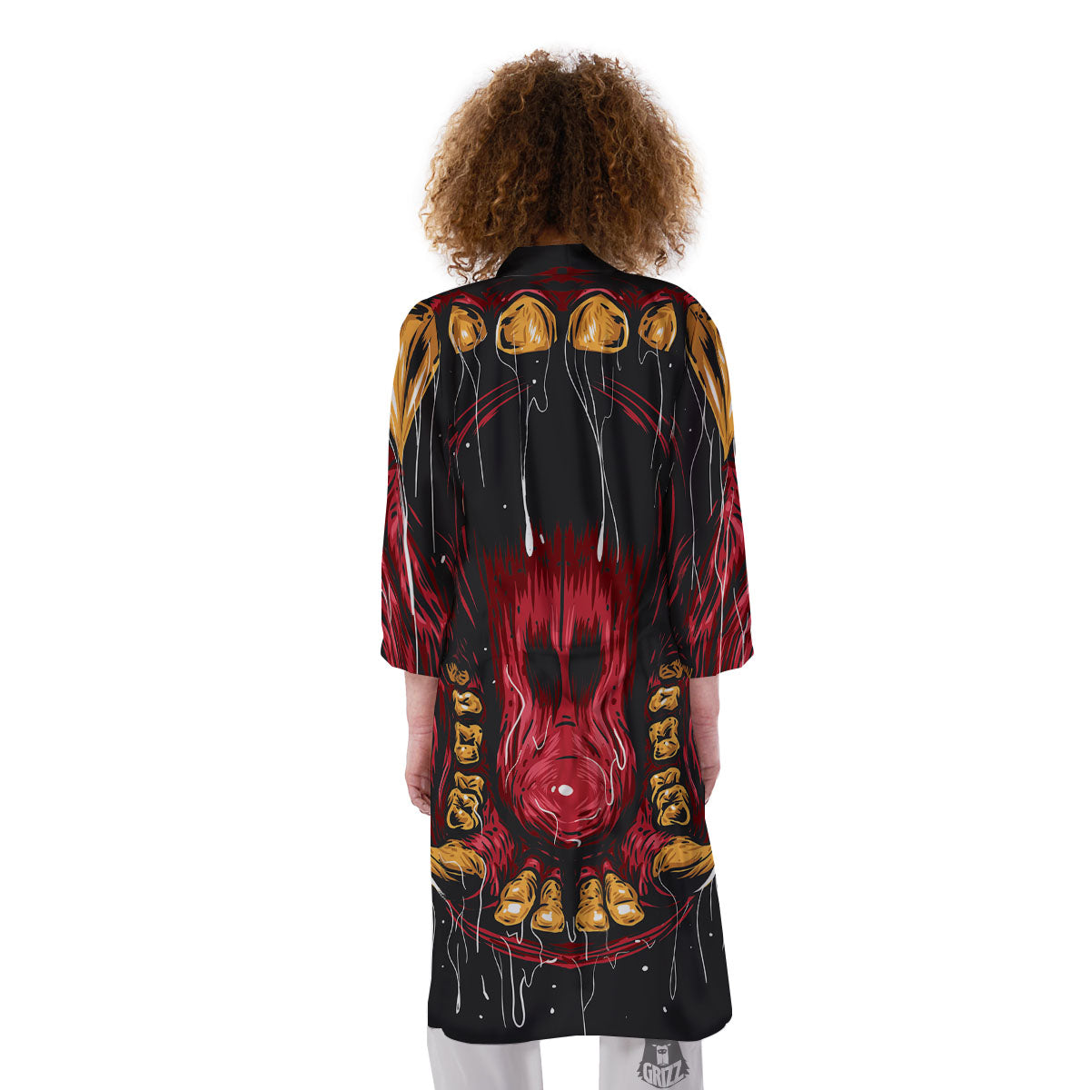 Beast Mouth Open Print Kimono-grizzshop