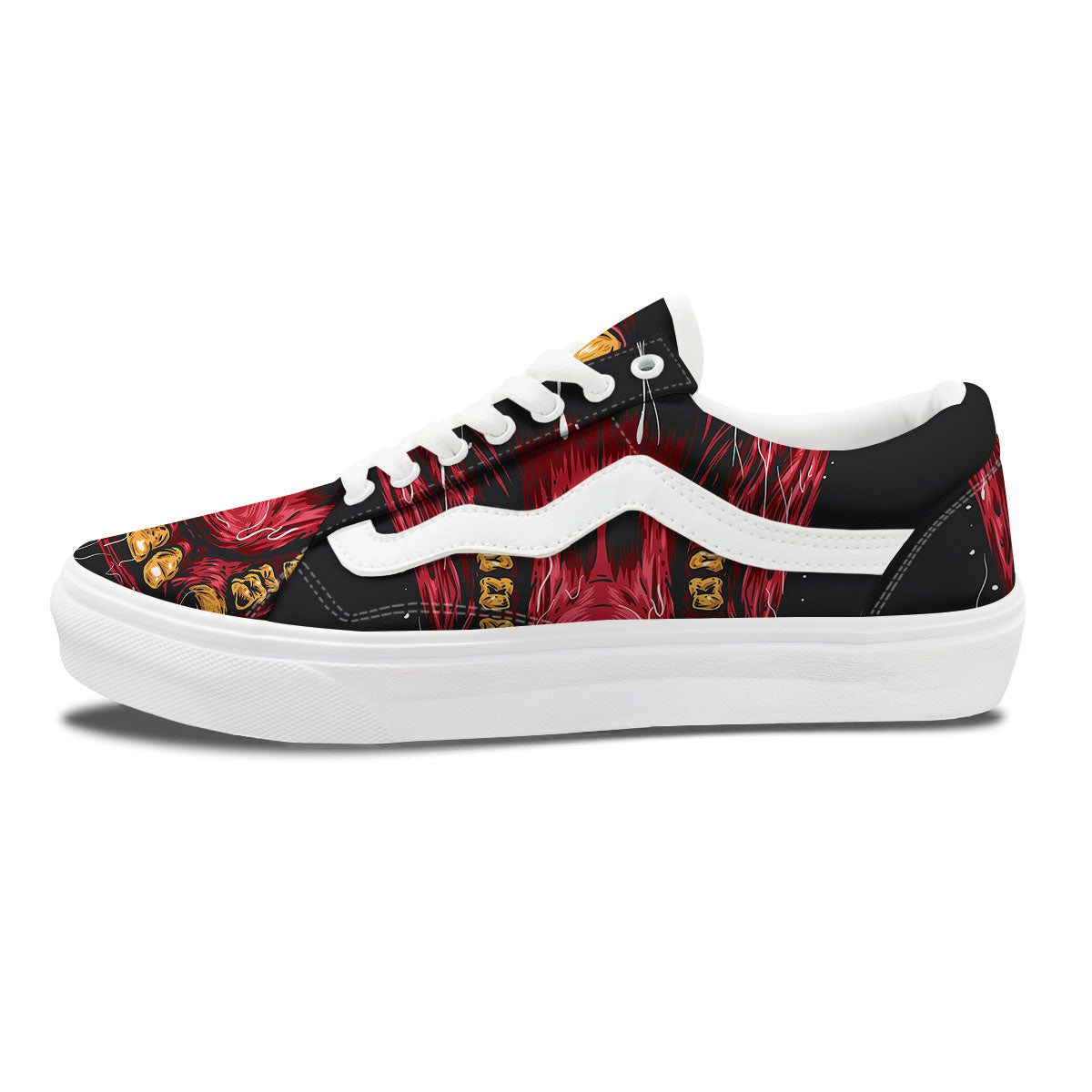 Beast Mouth Open Print Skate Shoes-grizzshop
