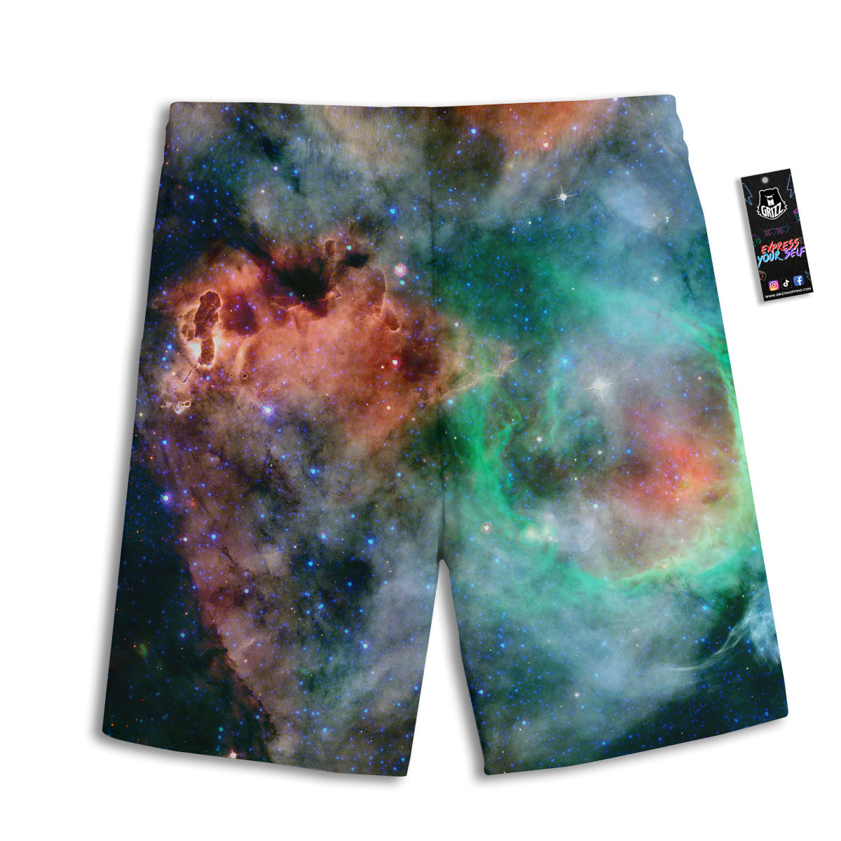 Beauty Of Outer Space Print Men's Athletic Shorts