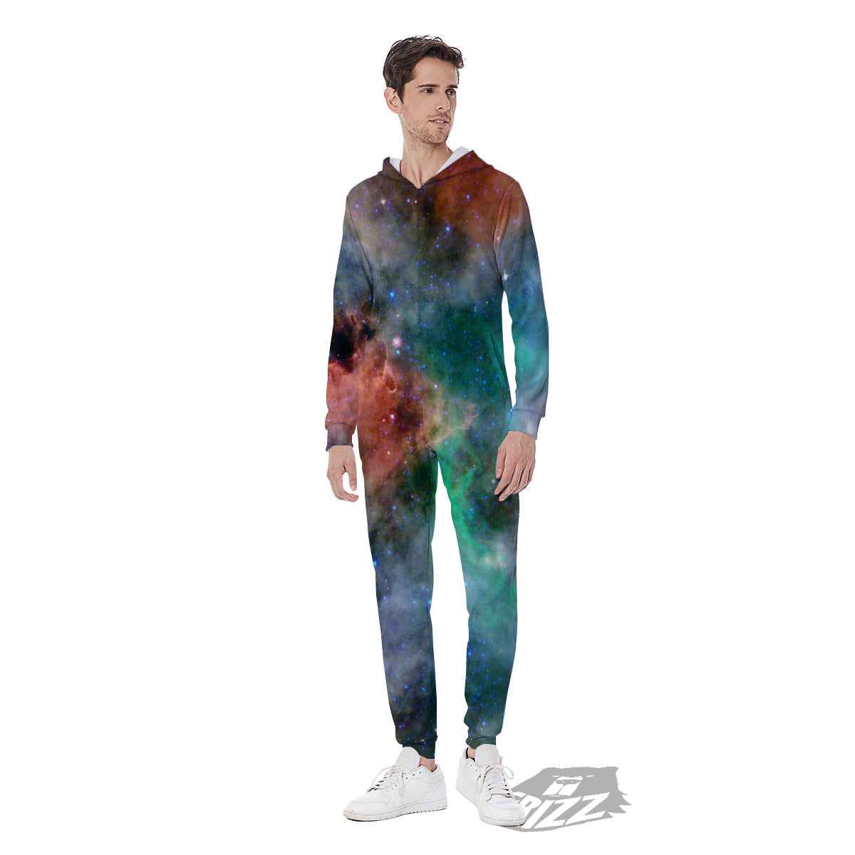 Beauty Of Outer Space Print Men's Jumpsuit-grizzshop