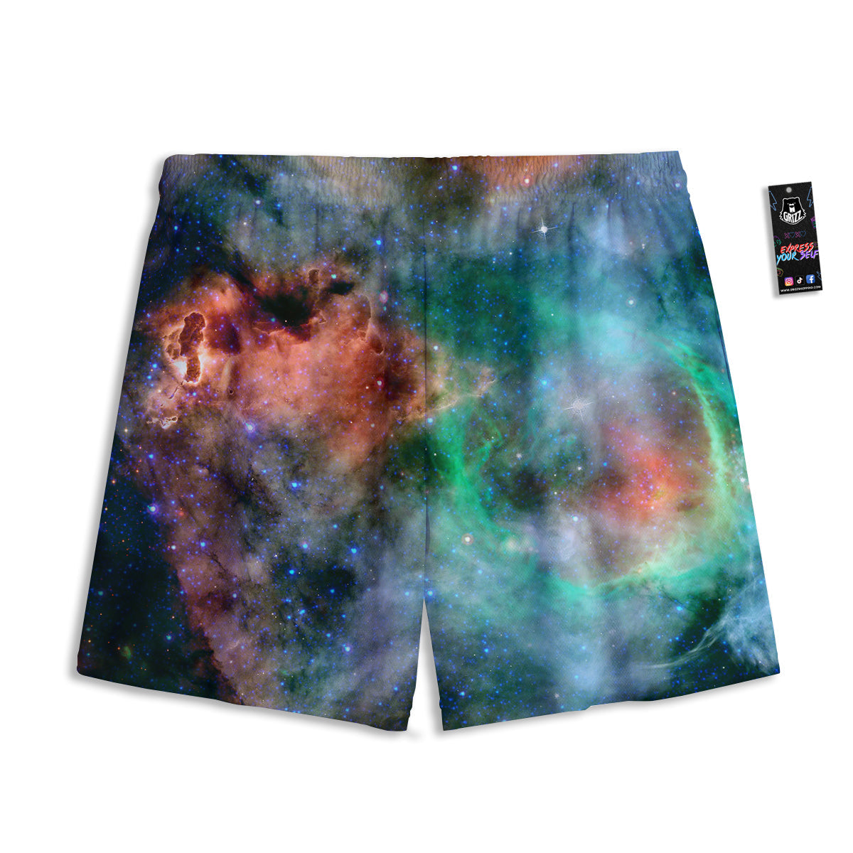 Cannabis Leaf Green Print Pattern Mesh Shorts