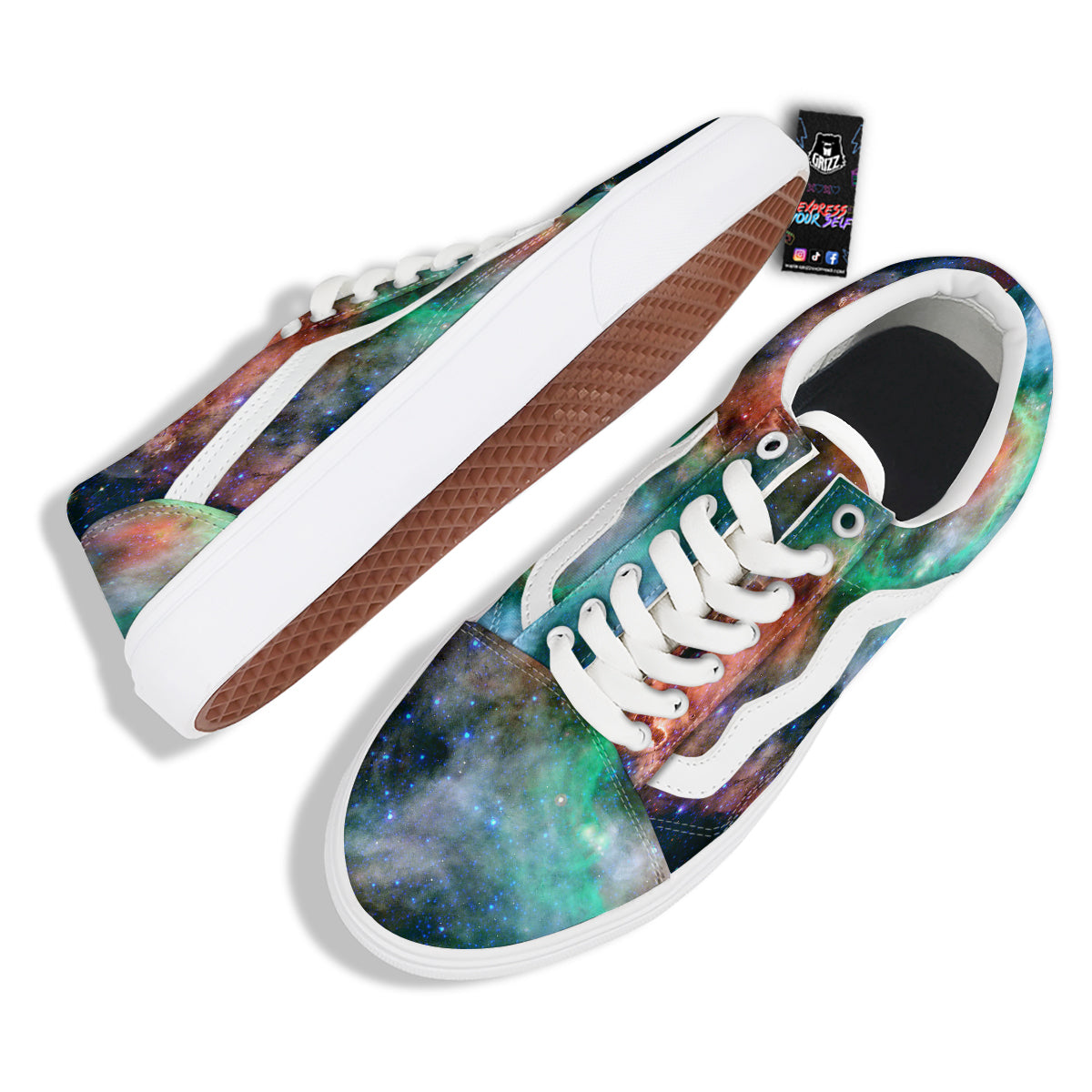 Beauty Of Outer Space Print Skate Shoes-grizzshop