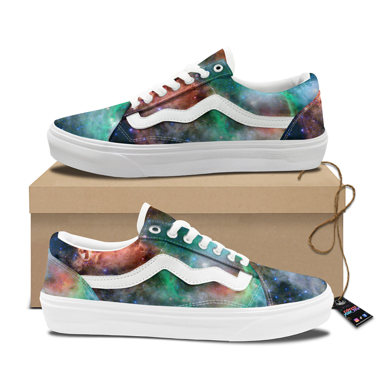 Beauty Of Outer Space Print Skate Shoes-grizzshop