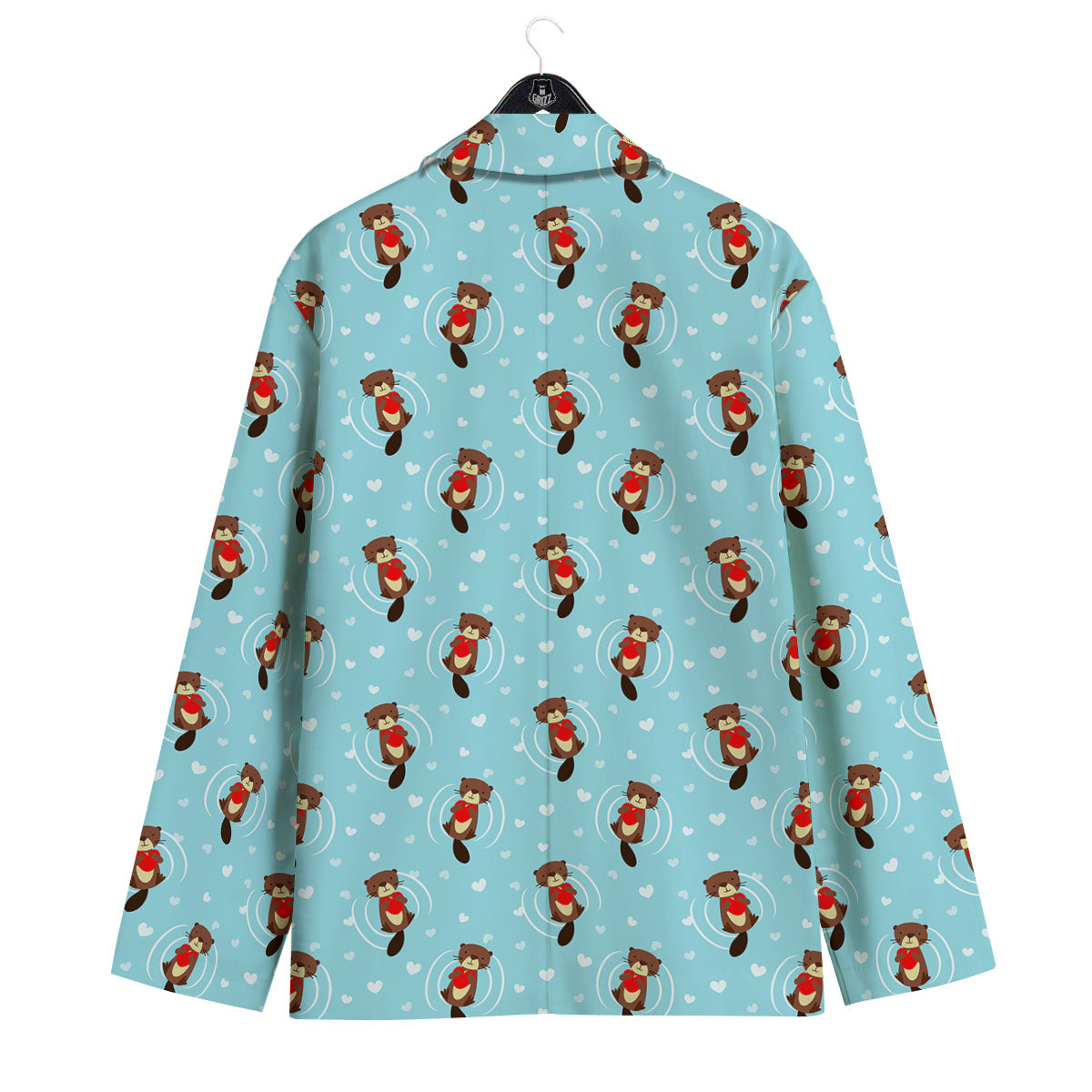 Beaver And Heart Print Pattern Men's Sport Coat-grizzshop