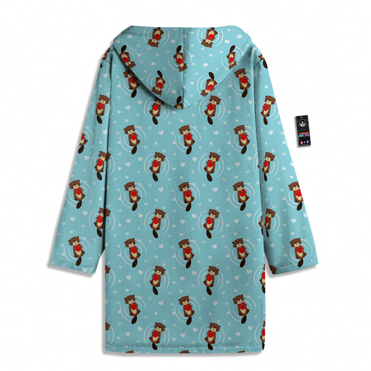 Beaver And Heart Print Pattern Men's Windbreaker Jacket-grizzshop