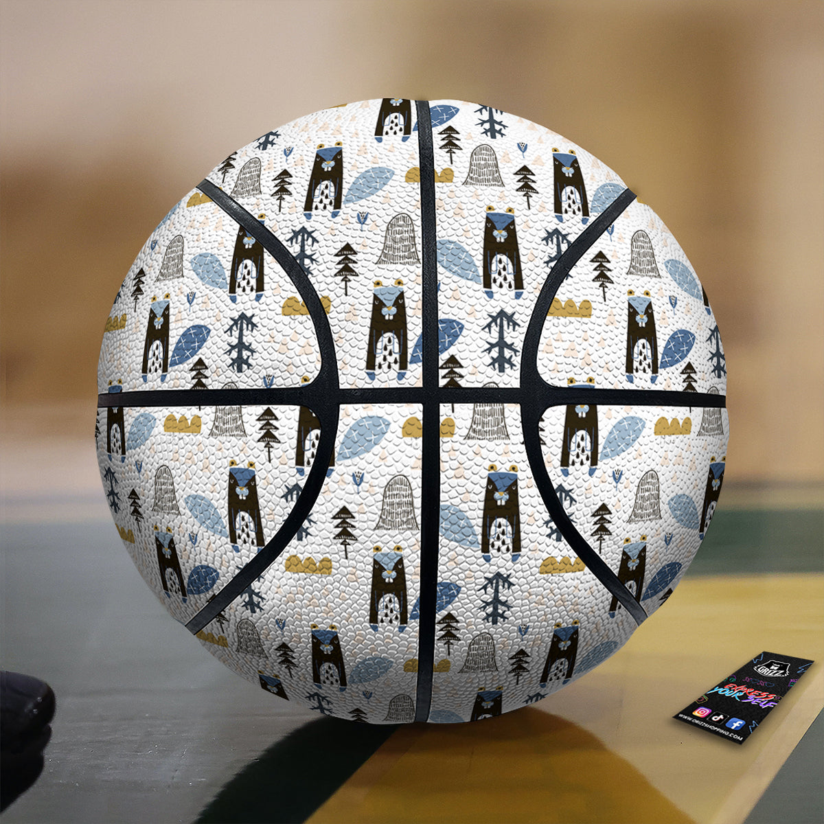 Beaver Cartoon Print Pattern Basketball-grizzshop