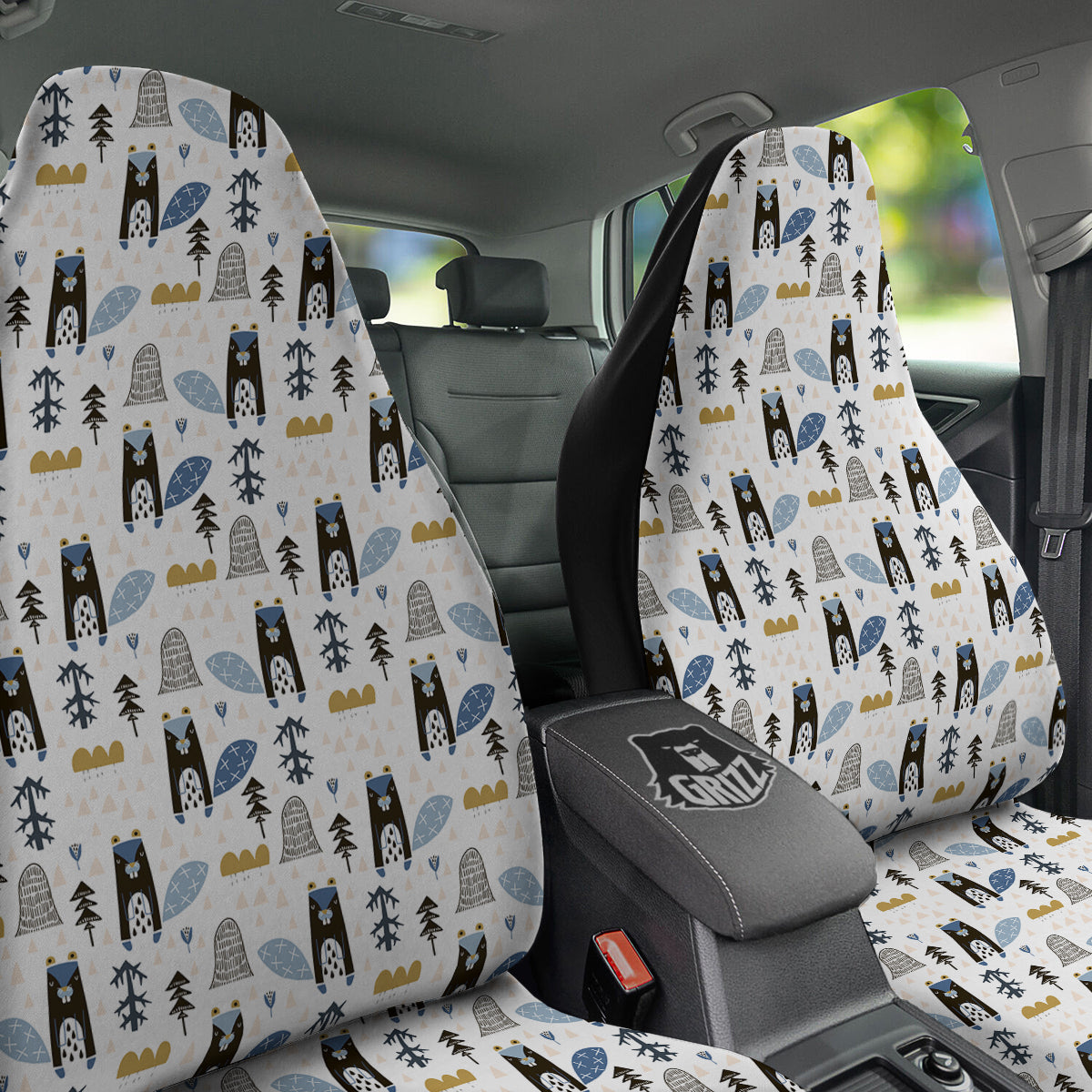 Beaver Cartoon Print Pattern Car Seat Covers-grizzshop