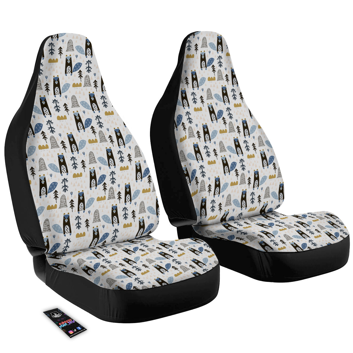 Beaver Cartoon Print Pattern Car Seat Covers-grizzshop