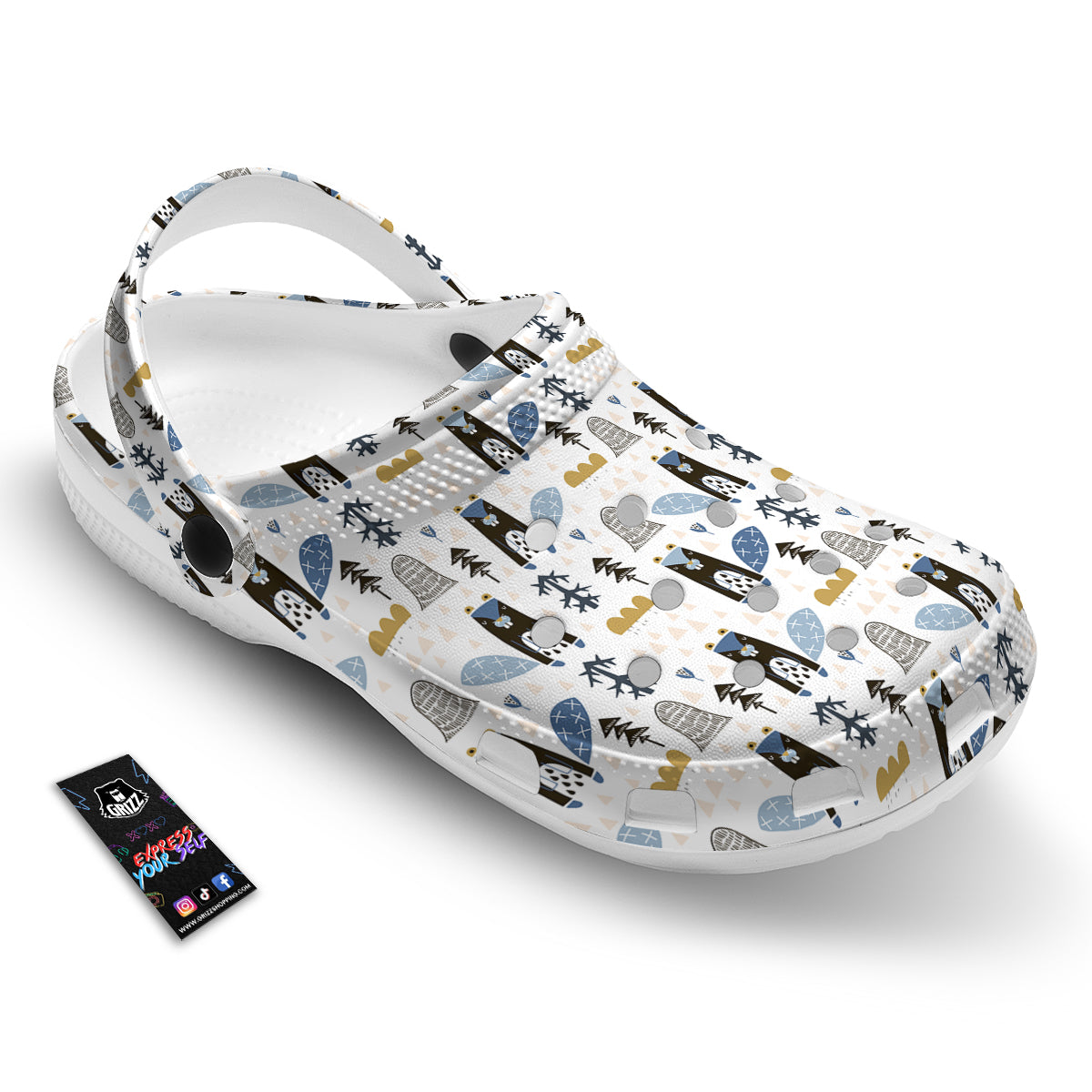 Beaver Cartoon Print Pattern Clog-grizzshop