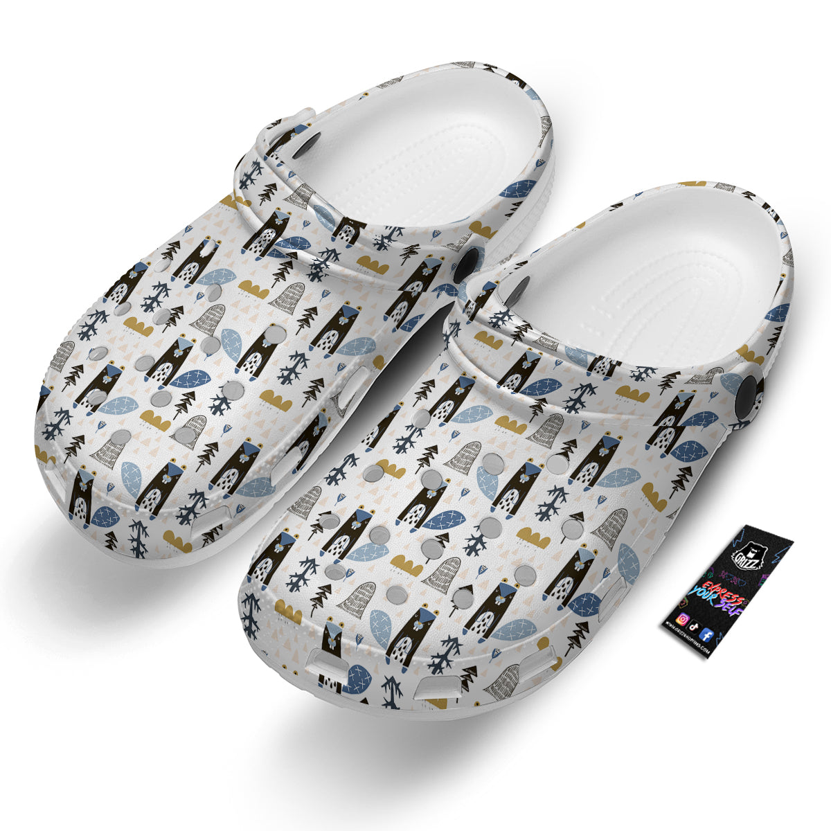 Beaver Cartoon Print Pattern Clog-grizzshop
