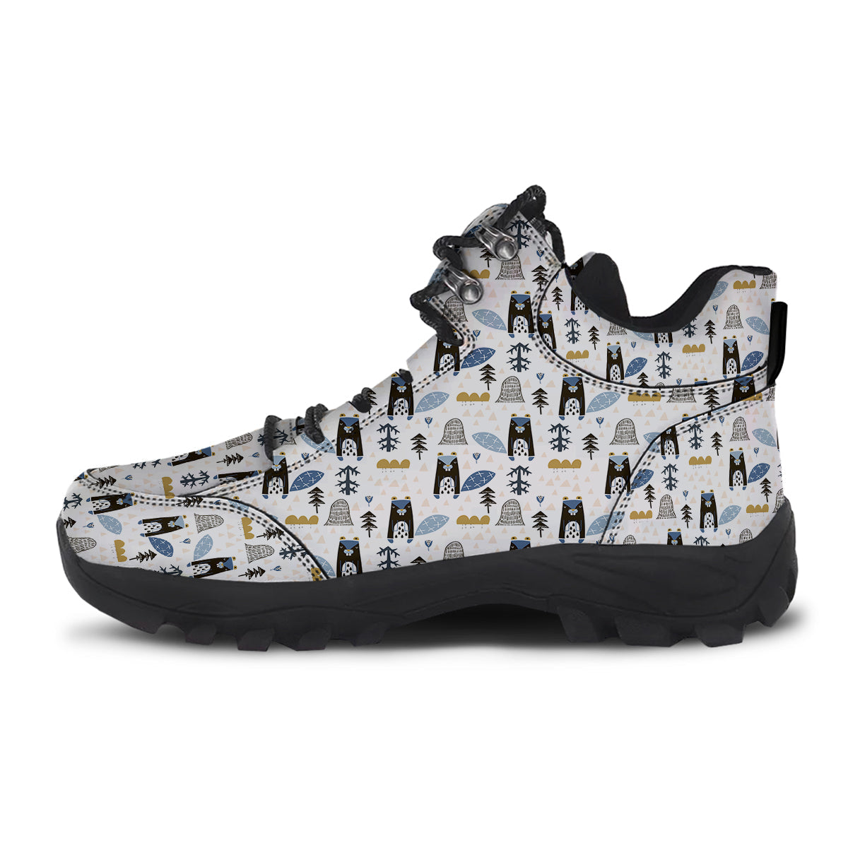 Beaver Cartoon Print Pattern Hiking Shoes-grizzshop