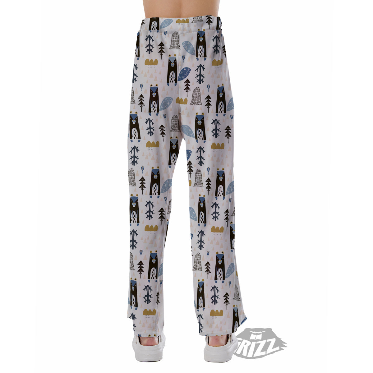 Beaver Cartoon Print Pattern Pajama Pants-grizzshop