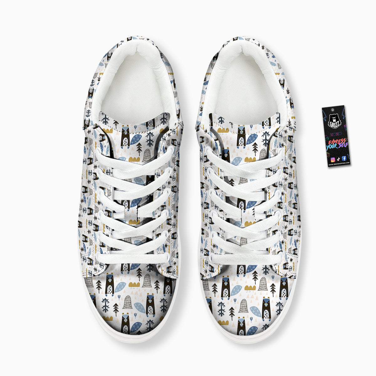 Beaver Cartoon Print Pattern Platform Shoes-grizzshop
