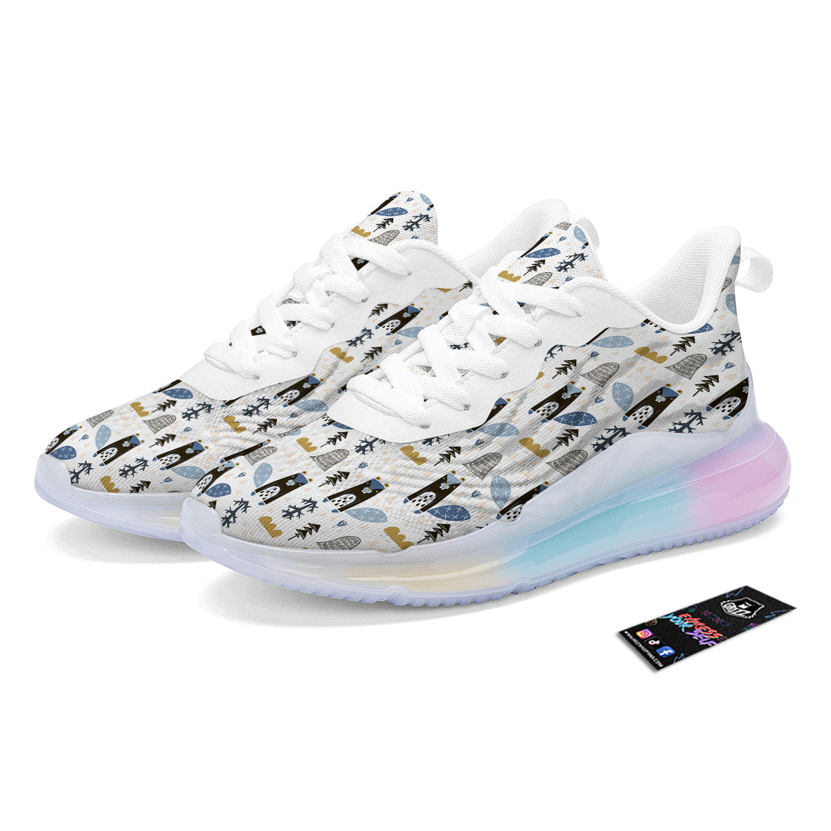 Beaver Cartoon Print Pattern Running Sneakers-grizzshop