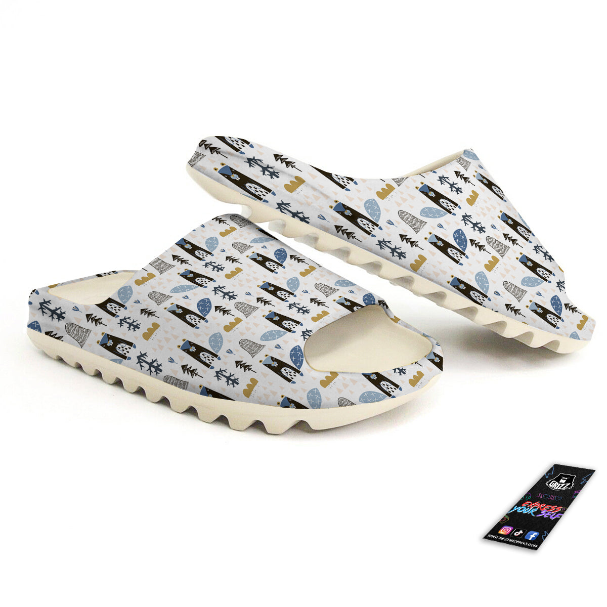 Beaver Cartoon Print Pattern Sandals-grizzshop