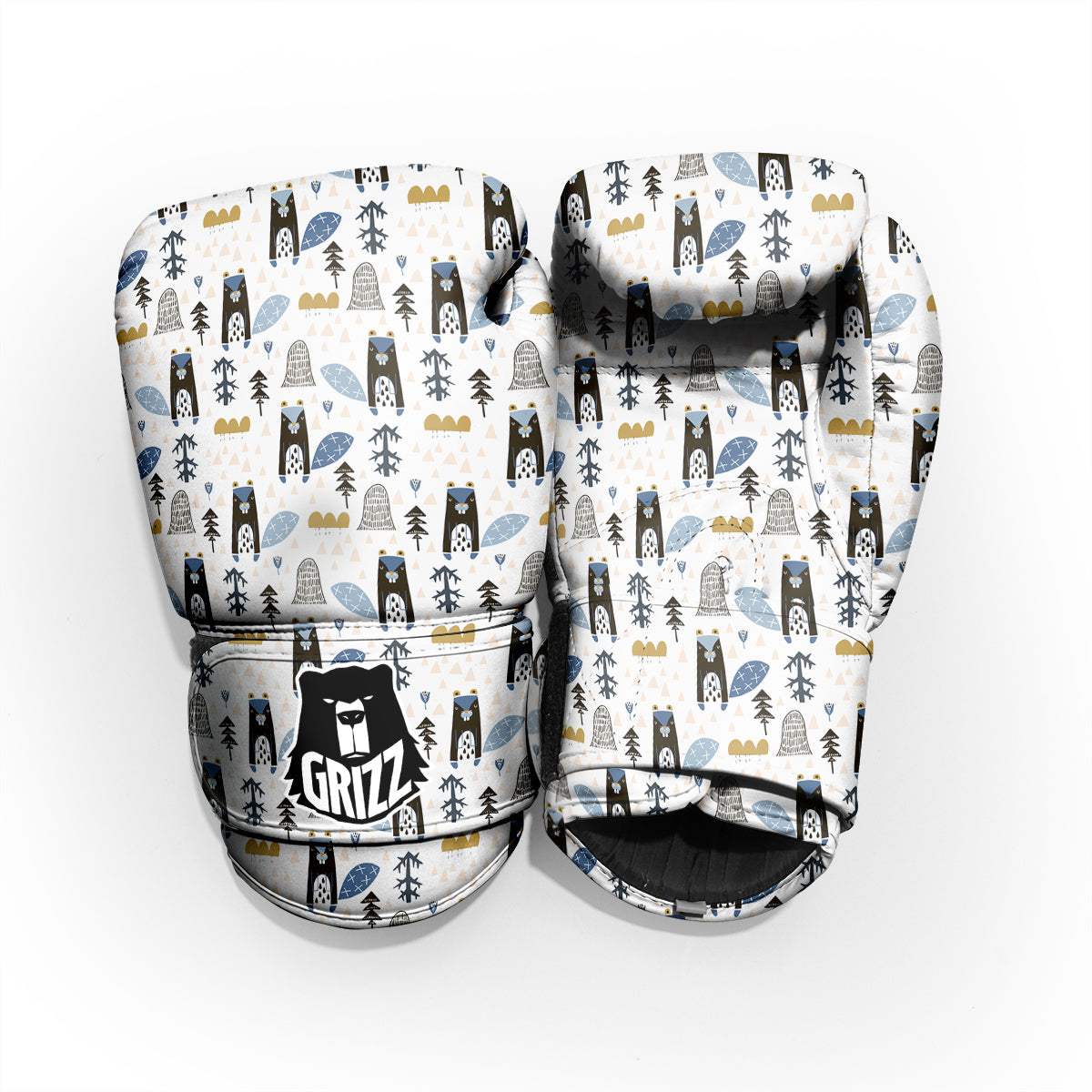 Beaver Cartoon Print Pattern Sparring Gloves-grizzshop