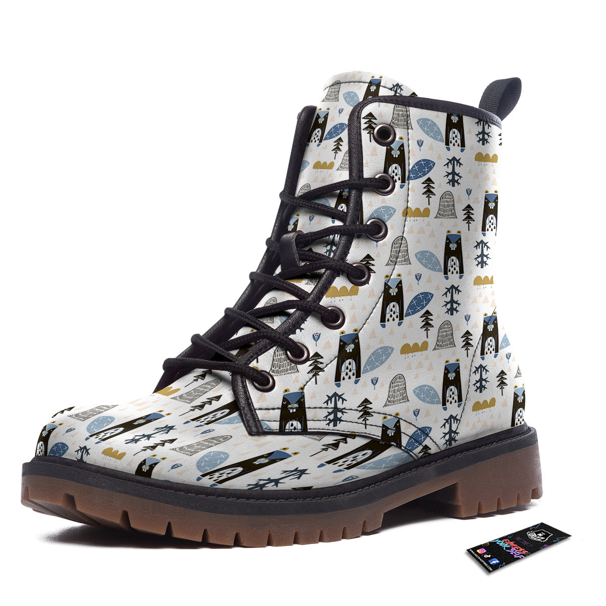 Beaver Cartoon Print Pattern Work Boots-grizzshop
