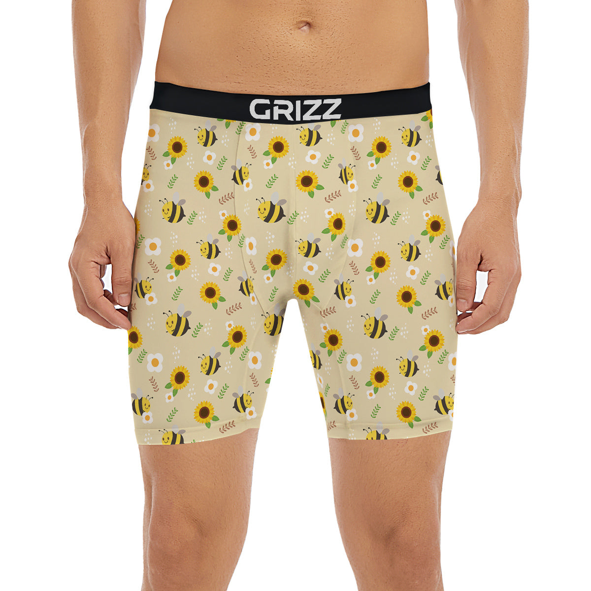 Bee Cute Cartoon Print Pattern Boxer Briefs-grizzshop