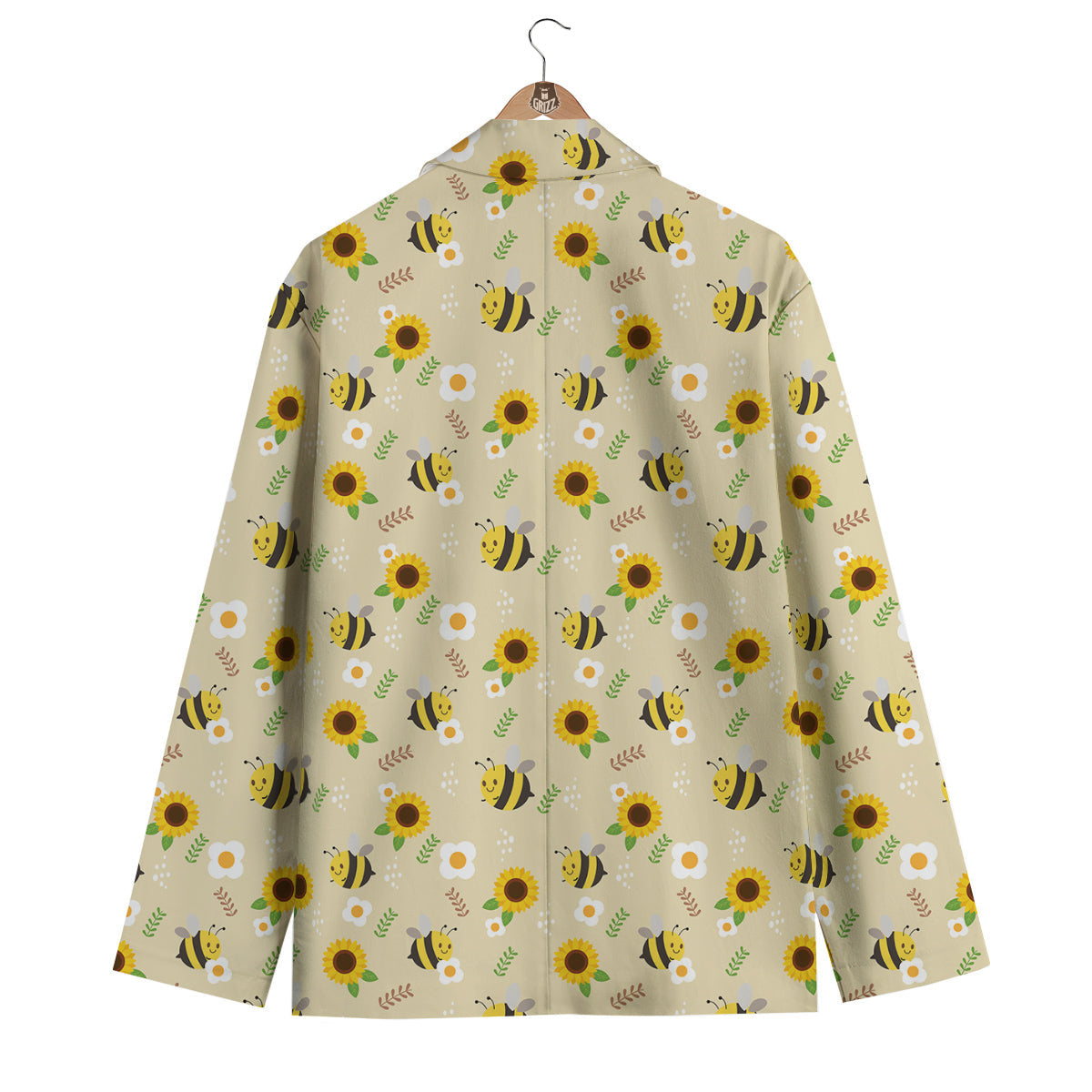 Bee Cute Cartoon Print Pattern Men's Blazer-grizzshop