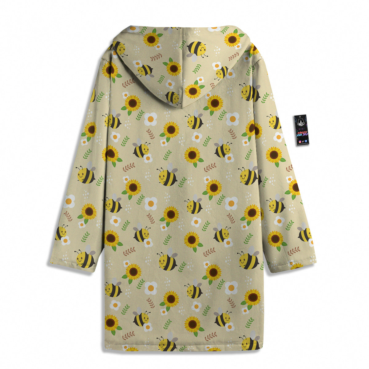 Bee Cute Cartoon Print Pattern Men's Windbreaker Jacket-grizzshop