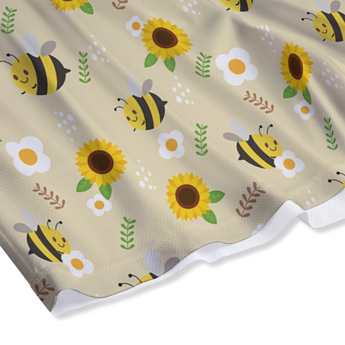 Bee Cute Cartoon Print Pattern Mesh Shorts
