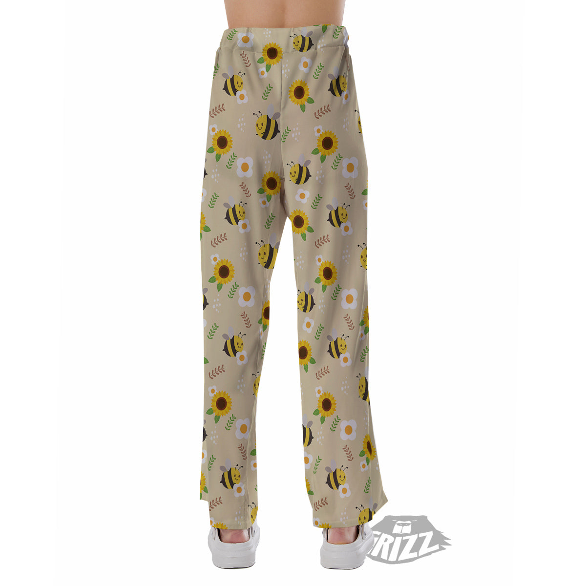 Bee Cute Cartoon Print Pattern Pajama Pants-grizzshop