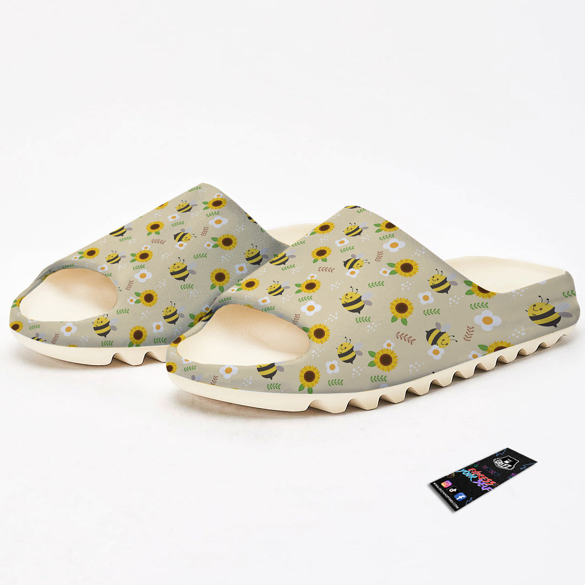 Bee Cute Cartoon Print Pattern Sandals-grizzshop