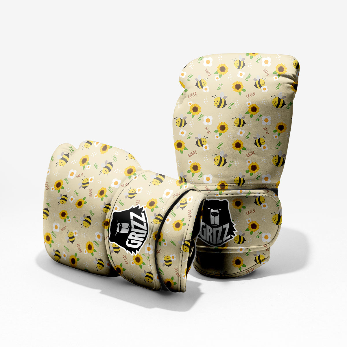 Bee Cute Cartoon Print Pattern Pro Boxing Glove