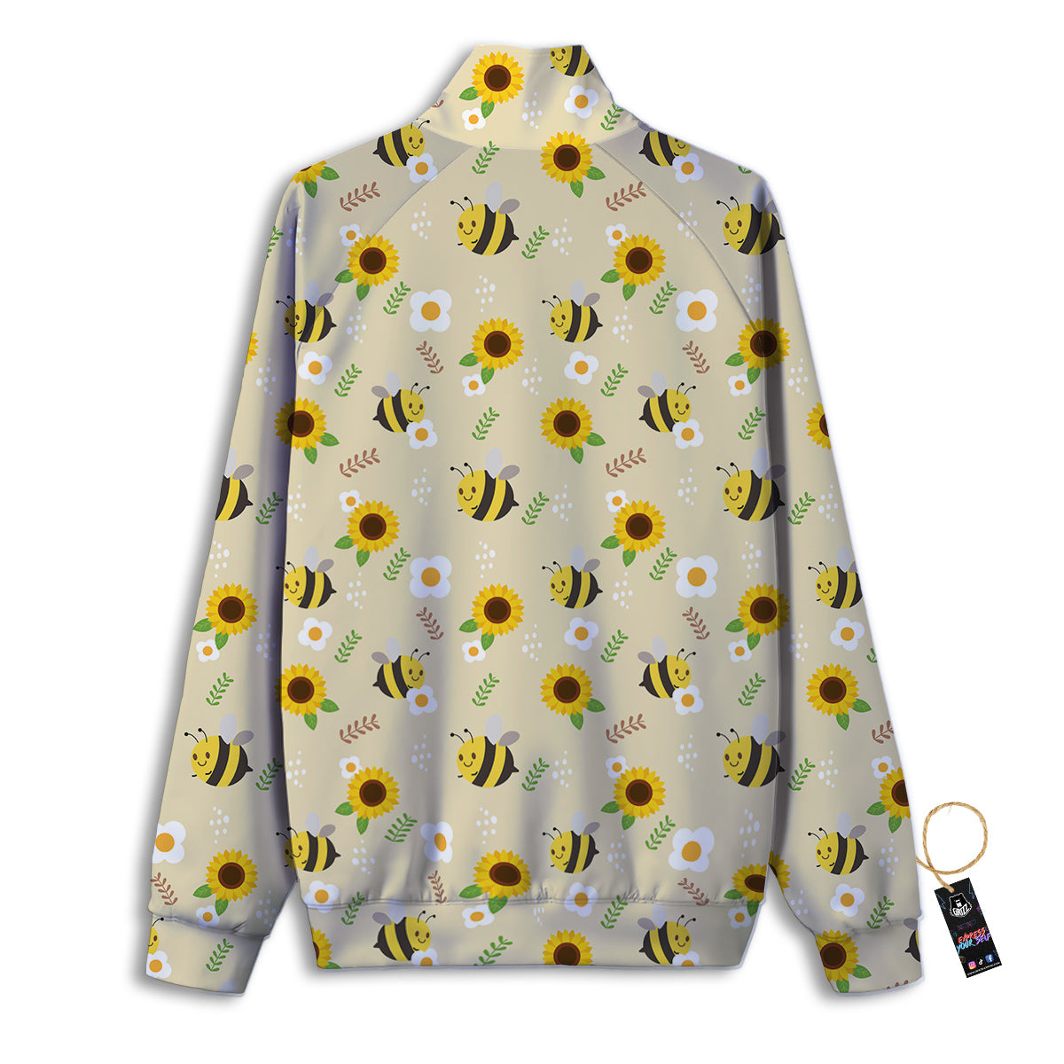 Bee Cute Cartoon Print Pattern Track Jacket-grizzshop
