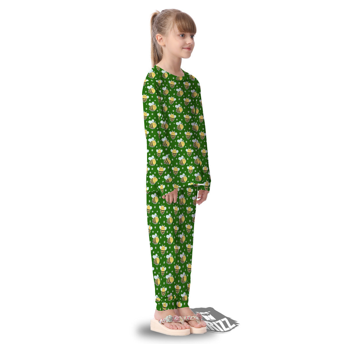 Bee Cute Honey Print Pattern Kid's Pajamas-grizzshop