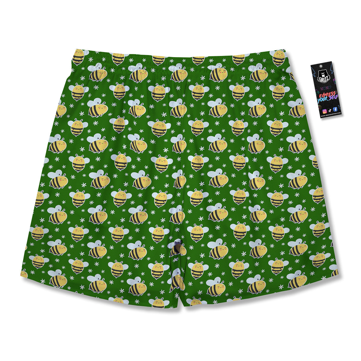 Bee Cute Honey Print Pattern Men's Running Shorts-grizzshop