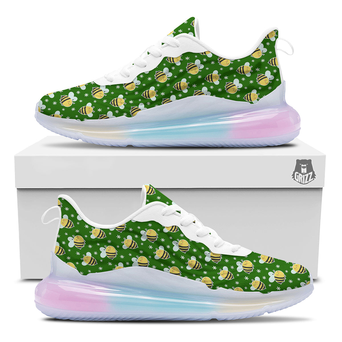 Bee Cute Honey Print Pattern Running Sneakers-grizzshop